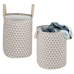 Kuber Industries Grey 2 Pieces Printed Cotton Laundry Bags 60 L Each-95
