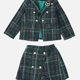 Little Surprise Box LLP Girls Checked Top with Skirt-image-36