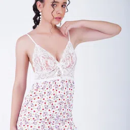 GuSo Shopee Women White Net Baby Dolls-image-68