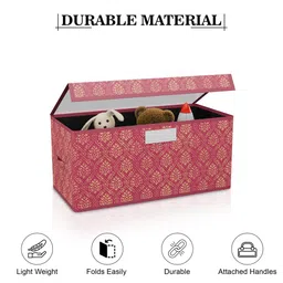 Kuber Industries Maroon 3 Pieces Printed Drawer Organisers With Transparent Lid image 4