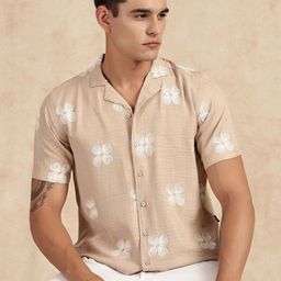 Thomas Scott Men Classic Fit Floral Printed Cuban Collar Casual Shirt-picture-39