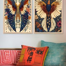 Kotart Brown & Orange 2 Piece Wood Floral and Botanical Wall Paintings-picture-16
