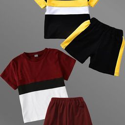 Lofn Unisex Kids Colourblocked T-shirt with Shorts-image-98