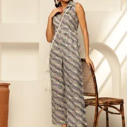 JANAKDULARI CREATION Shawl Neck Printed Basic Jumpsuit-picture-14