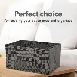 Kuber Industries Grey & White 3 Pieces Lining Printed Drawer Organisers With Handles image 2