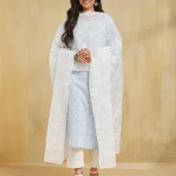 Fabindia Embroidered Cotton Silk Dupatta-14