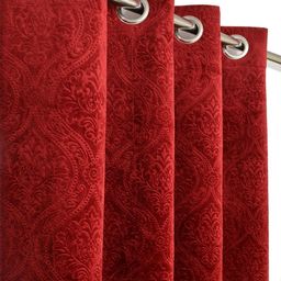 Aura Maroon 3 Pieces Ethnic Motifs Room Darkening Long Door Curtains-picture-43