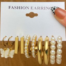 Vembley Gold-Plated Half Hoop Earrings-image-7