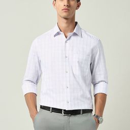 AD By Arvind Men Checked Spread Collar Pure Cotton Formal Shirt-picture-2