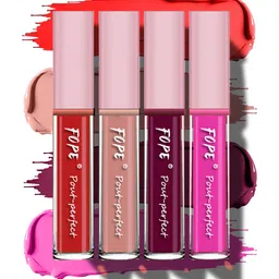 FOPE Pout Perfect Set Of 4 Long Lasting Matte Liquid Lipstick - 4ml Each 04-06-08-11-62