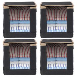 Kuber Industries Black Set of 4 Regular Drawer Organiser Organisers-50