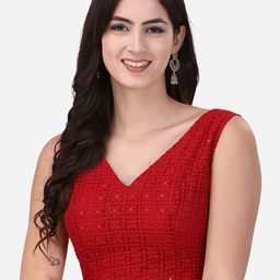 Oomph! Embroidered Sleeveless Saree Blouse-56