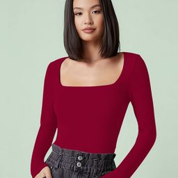 Dream Beauty Fashion Women Solid Regular Square Neck Top-picture-52