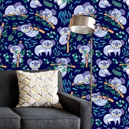 ArtzFolio Printed UV-Resistant Anti-Bacterial Koalas Eucalyptus PatternPeel & Stick Wallpaper-image-4