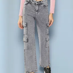 CORSICA Women Grey Cotton Stretchable Jeans-picture-16