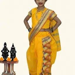 Mom and Me Girls Art Silk Sarees-picture-1