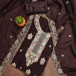 SAINOOR Ethnic Motifs Embroidered Sequinned Unstitched Dress Material-image-58