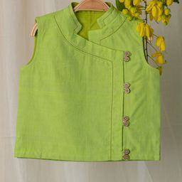 MIRALI Boys Ayaan Chinese Collar Sleeveless Pure Cotton Straight Kurta-image-27