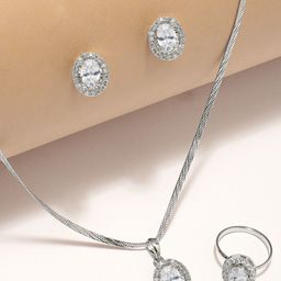 OOMPH Cubic Zirconia-Studded Jewellery Set-15