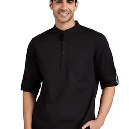 EdinWolf Men India Slim Fit Mandarin Collar Solid Cotton Casual Shirt-image-77
