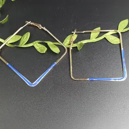 TISHUL JEWELS Gold Plated Square Shaped Drop Earrings-17