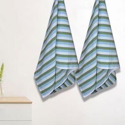 Athom Living Green & Blue 2 Striped Cotton 210 GSM Bath Towel-image-26