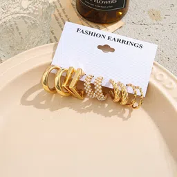 Celestique Set Of 5 Contemporary Korean Hoop Earrings image 5