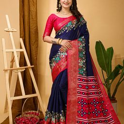 KAYOMMI Batik Zari Kanjeevaram Saree-image-46