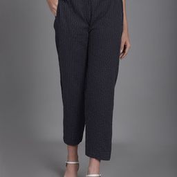 CORSICA Women Striped Mid-Rise Tailored Trousers-image-90