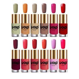 VOLO Set Of 12 Extra Shine Vibrant Shades Combo Nail Polish- 9.9ml Each- No-106-14
