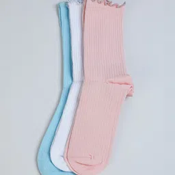 max Girls Pack Of 3 Ankle-Length Socks-image-19