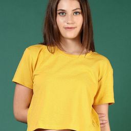 V-Mart Women Solid Round Neck Cotton T-shirt-picture-42
