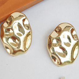 FindHerFavorite Gold-Plated Oval Studs-50