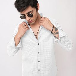 INDICLUB Regular Fit Textured Spread Collar Casual Shirt-image-53