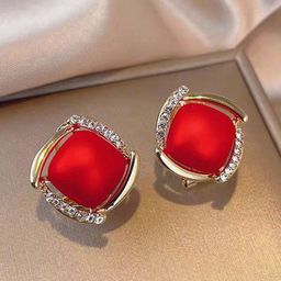 kazareArtificial Stones Studded Square Shaped Studs-37