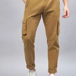 STUDIO NEXX Men Relaxed Straight Leg Loose Fit Cargos Trousers-image-58