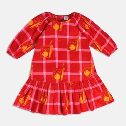 MINI KLUB Checked Puff Sleeve Drop-Waist Dress-image-18