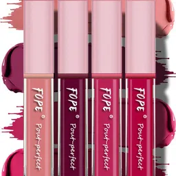 FOPE Pout Perfect Set Of 4 Long Lasting Matte Liquid Lipstick - 4ml Each - 02 08 09 12-18