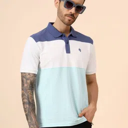 Cantabil Colourblocked Cotton Polo Collar Neck Short Sleeves T-shirt-picture-24