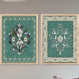 WALLLANE Brown 2Pc Wood Traditional Wall Paintings-image-17