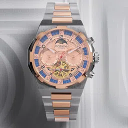 Britime Men Dial & Stainless Steel Bracelet Style Straps Analogue Automatic Motion Powered Watch 489-M30705-image-5