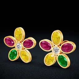 Joyalukkas Radiant Floral Petal Gold Earrings-picture-14