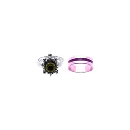 Dynamic Retail Global Set of 2 Rings for Men & Women, Black-Purple Alloy Ring ()-picture-43