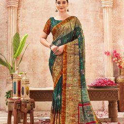 K 5 Fashion Floral Pure Georgette Saree-image-44