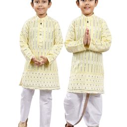 BAESD Boys Selection Of 2 Floral Embroidered Regular Thread Work Kurta with Dhoti Pants-42