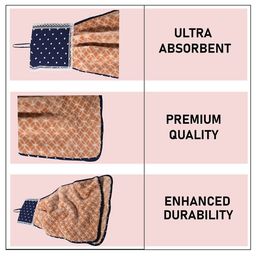 Kuber Industries White 3 Pcs Printed Microfiber Wash Basin Napkin Towel With Hanging Loops image 4