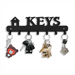 SEHAZ ARTWORKS Black 7 Hooks Wall Mounted Key Holder-image-18