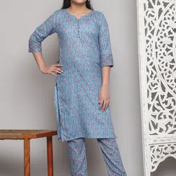 JULEE Girls Ethnic Motifs Printed Regular Kurta with Trousers-picture-18