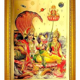 ADA Handicraft Gold-Toned & Red Shree VishnuJi With Maa LakshmiJi Wood Wall Photo Frames-image-9