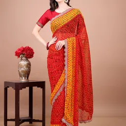 Panzora Bandhani Printed Embellished Bandhani Saree-4